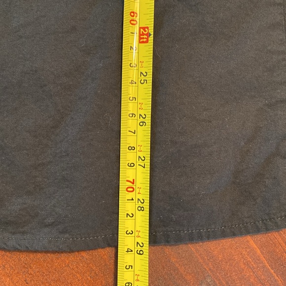 Flowy Black Cotton Linen Blend Midi Skirt, M - Picture 8 of 12